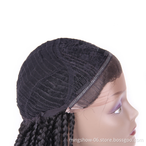 cheapest long lace front box braided synthetic wigs, lace wig for black women braid
